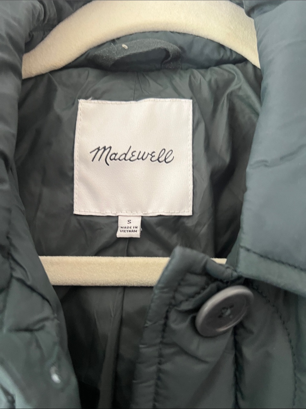 Madewell women’s Quilted Green Jacket Coat - Picture 2 of 4